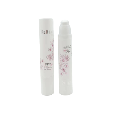 D30mm Plastic Sunscreen Cream Airless Pump Tube Cosmetic 50ml Color Squeezed Soft Tubes Packaging for Primer with Press Pump