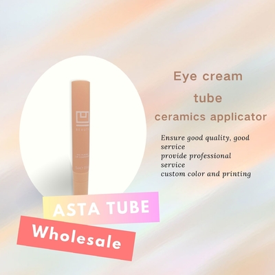 D19mm Soft Plastic Packaging Eye Cream Tube with Ceramics Applicator Round Shape Portable Tube