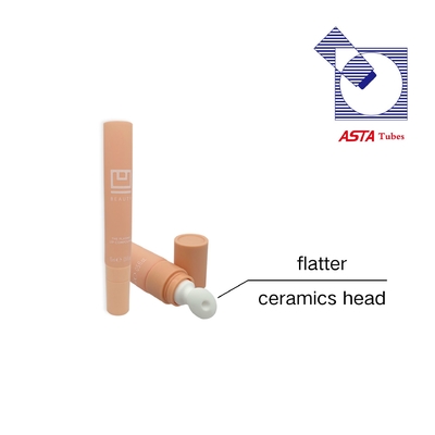 D19mm Soft Plastic Packaging Eye Cream Tube with Ceramics Applicator Round Shape Portable Tube