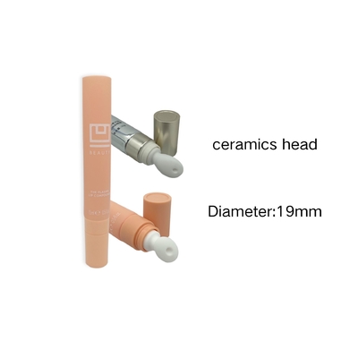 D19mm Soft Plastic Packaging Eye Cream Tube with Ceramics Applicator Round Shape Portable Tube
