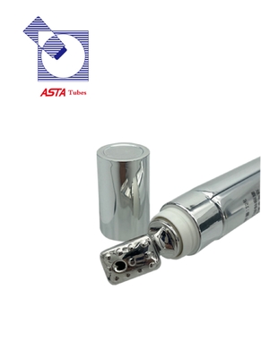 Cosmetic Aluminum Packaging Tube Metal Massage Square Applicator Vibration Zinc Alloy Applicator for Eye or Face Cream