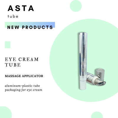 Highlighted Wholesale Custom  Metal Eye Pharmaceutical Cream Massage Aluminum-plastic Tubes 15ml Eye Cream Long Nozzle Tube