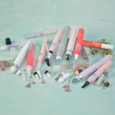 Custom Hair Lipgloss Bottle Wand Industry China Wholesale Squeeze Foundation Lip Gloss Tubes Container Big Sponge Brush