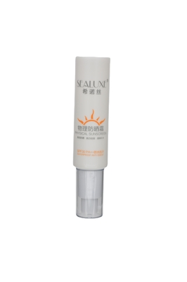 Customized Empty Essential Oil Aluminum Cosmetic Soft Plastic Tube Packaging 50ml Gold Airless Pump