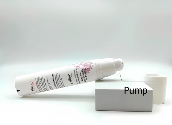 D30mm Plastic Sunscreen Cream Airless Pump Tube Cosmetic 50ml Color Squeezed Soft Tubes Packaging for Primer with Press Pump